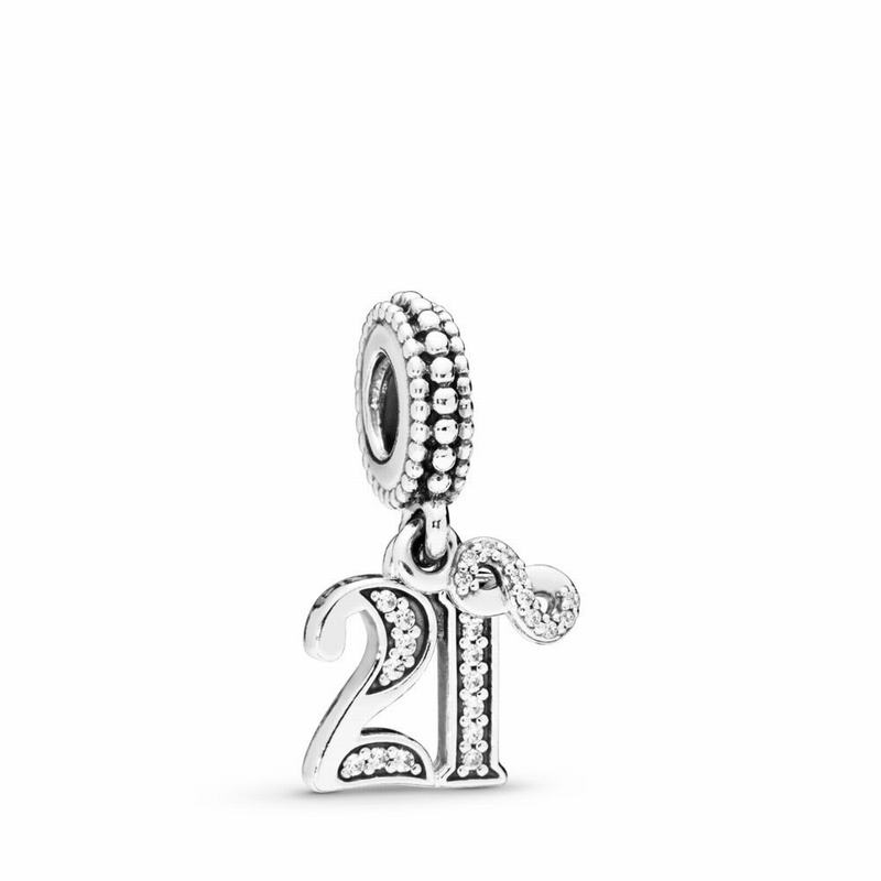 Pandora 21 Dangle Charm Ireland - Sterling Silver/Cubic Zirconia - 457018VTX